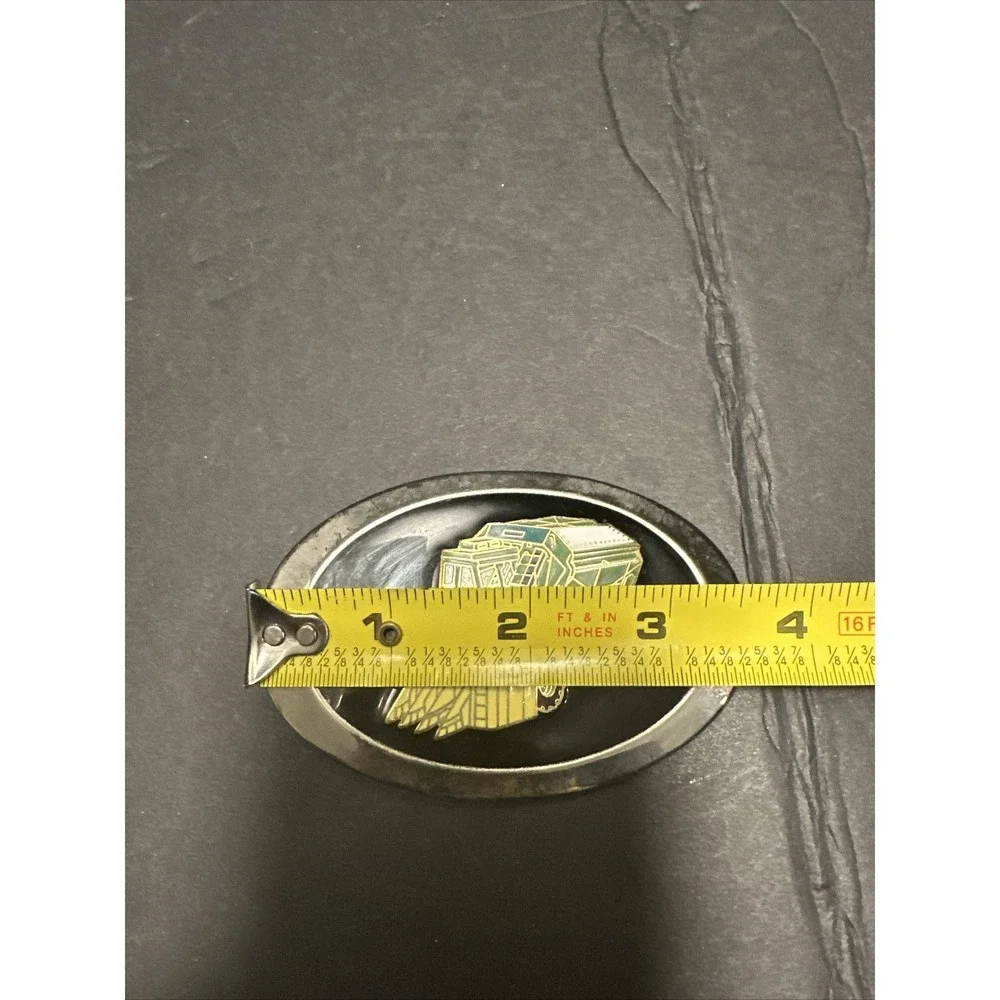 Vintage John‎ Deere Combine Belt Buckle Enamel